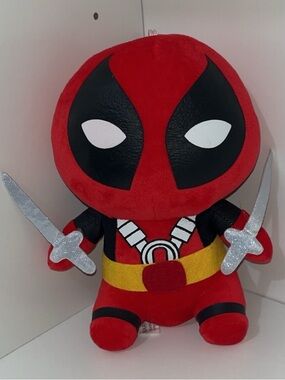 Red Deadpool Plush with Twin Swords
